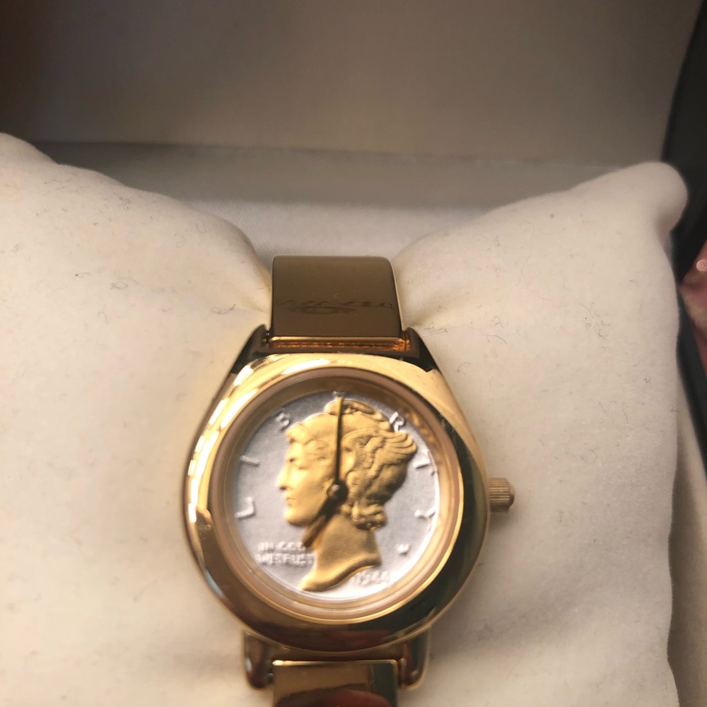 Vintage mercury dime coin watch